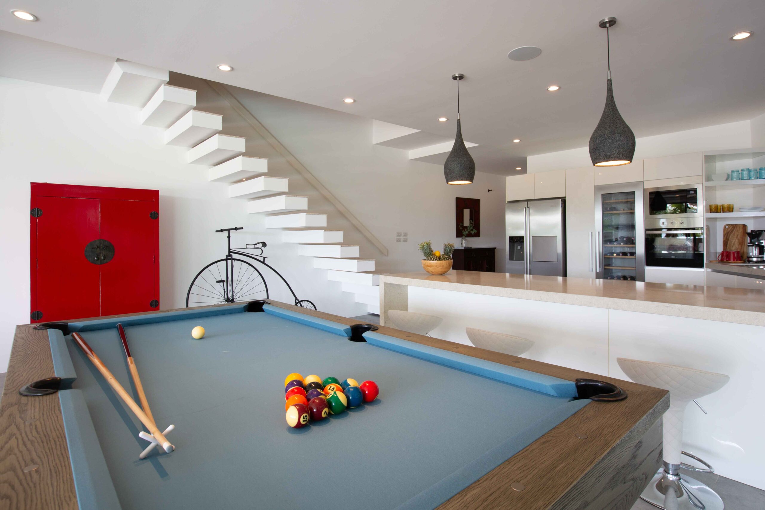 Pool Table and kitchen at Lemon Twist House, Koh Samui