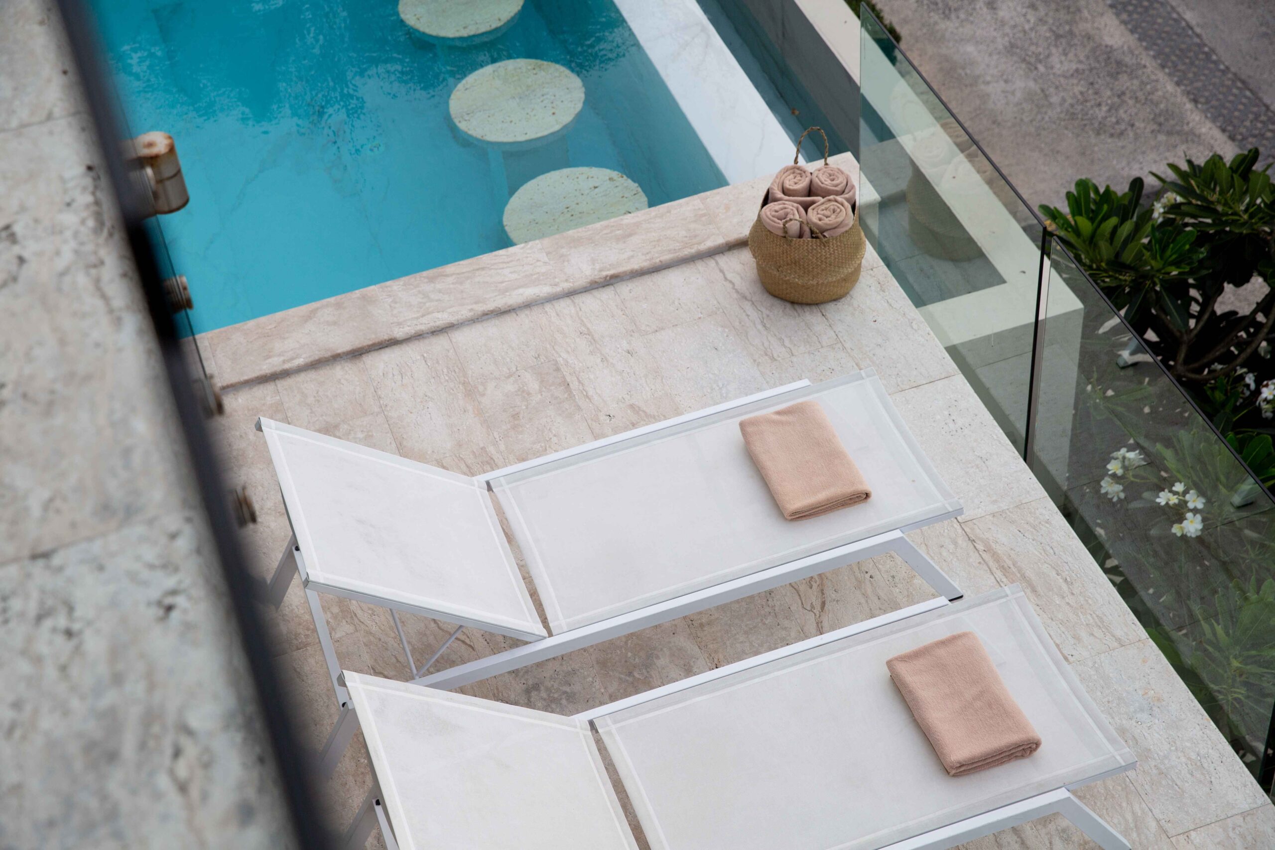 Pool and Terrace from 1st Floor Balcony at Lemon Twist House, Koh Samui